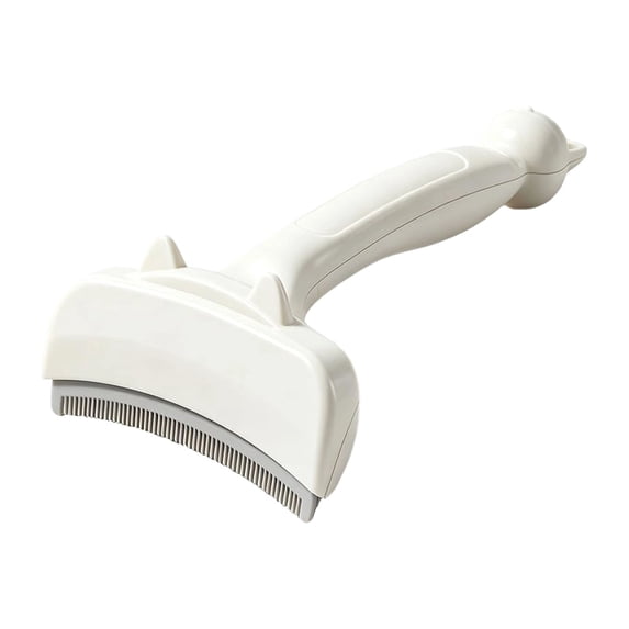 Pet Grooming Comb, Deshedding Brush for Detangling and Dematting Long, Double Sided Undercoat Rake, Pet Grooming Tool, 6.7×4 Inch Pet Brush with Ergonomic Handle, Skin-Friendly,White