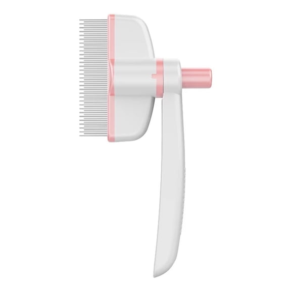 Pet Grooming Comb For Dogs Cats, Rotating Slicker Brush For Knots & Loose Fur, Self-Cleaning Pet Comb With Rows, 1Pc Pink