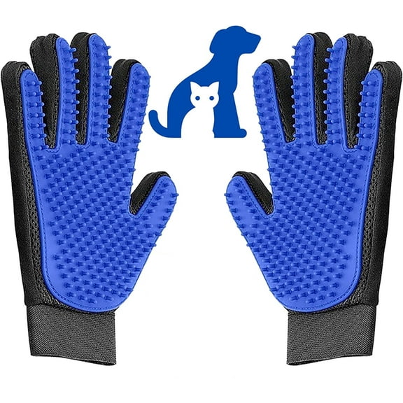 Pet Grooming Glove 2 PCS, Upgraded Soft Pet Hair Remover Gentle Deshedding Brush Glove Deshedding Tool for Cats Dogs -Efficient Pet Hair Remover Mitt