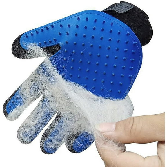 Pet Grooming Glove - Cat Gloves for Grooming - Enhanced Five Finger Design - for Cats, Dogs and Horses - Long & Short Fur - Gentle De-Shedding Brush - Your Pet Will Love It (Right-A)