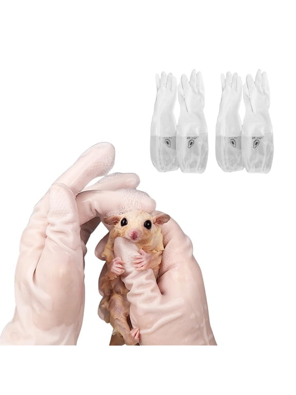 Pet Grooming Gloves 2 Pairs Sugar Glider Bath Gloves for Small Animal Bathing/Massaging Suitable18in
