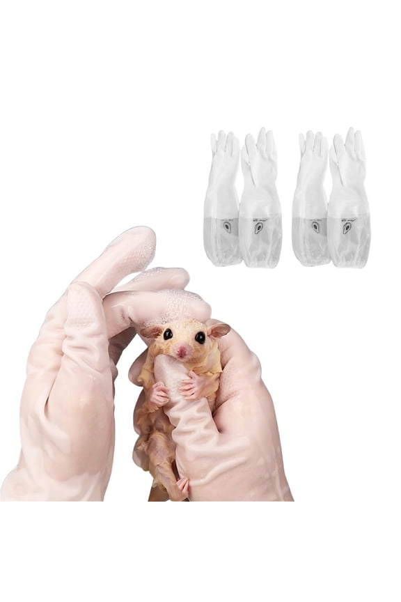 Pet Grooming Gloves 2 Pairs Sugar Glider Bath Gloves for Small Animal Bathing/Massaging Suitable18in