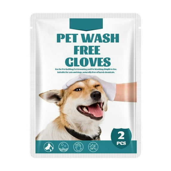 Pet Grooming Gloves for Bathing, Shedding Removal & Dusting - Reusable Non-Woven Textured Mittens for Dogs, Cats, Small Animals Cleaning Accessories 2pcs