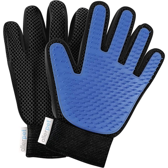 Pet Grooming Gloves - Dog, Horse & Cat Grooming & Deshedding Glove to Brush Away Hair, Fur & Control Shedding, for Dogs, Cats, Rabbits, Horses - Perfect Mitt for Washing, Bathing & Brushing