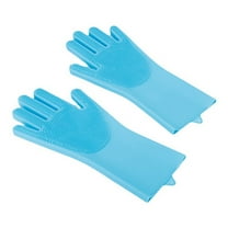 Pet Grooming Gloves, Dog Washing Gloves with High-Density Teeth, Heat Resistant Silicone Cat Hair Remover with Enhanced Five Finger Design, Bathing and Massaging for Dogs and Cats