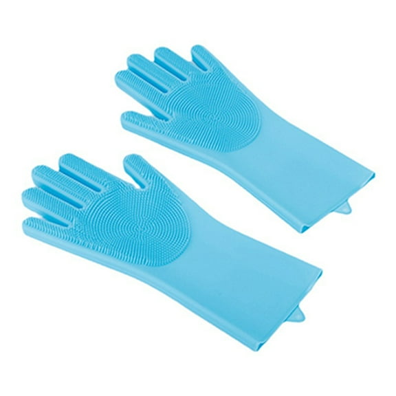 Pet Grooming Gloves, Dog Washing Gloves with High-Density Teeth, Heat Resistant Silicone Cat Hair Remover with Enhanced Five Finger Design, Bathing and Massaging for Dogs and Cats