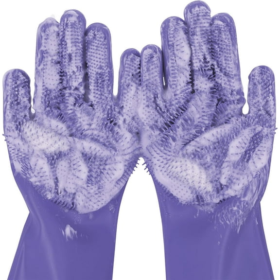Pet Grooming Gloves: Heat-Resistant Silicone Gloves with High-Density Teeth for Enhanced Massaging and Bathing of Dogs and Cats