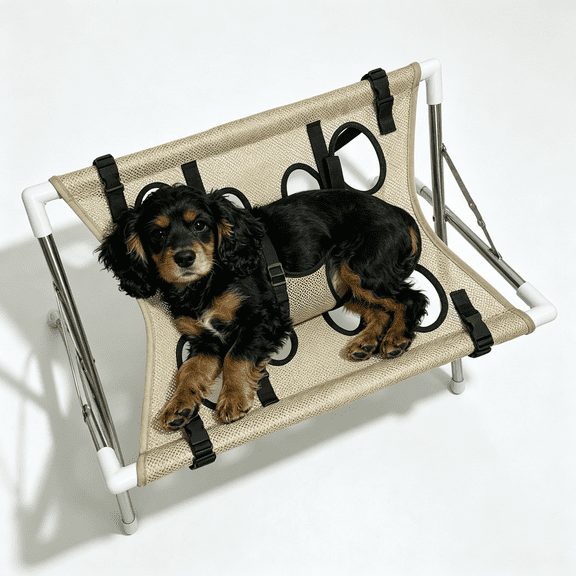 Pet Grooming Hammock, 8-Hole Polyester Mesh for Small Dog Cat Bath Heavy-Duty Pet Bath Stool for Small & Medium Dogs, Joint Support & Restraint