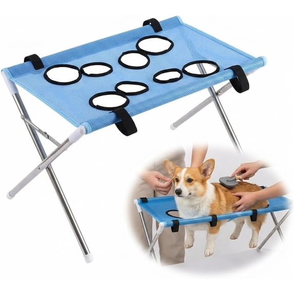 Pet Grooming Hammock for Dogs Cats,Dog Bath Hanging Harness with Iron Tube Stand Breathable Mesh Grooming Sling,for Small Pets Nail Clipping Ear Cleaning Washing,Home Use.