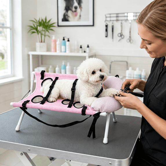 Pet Grooming Hammock For Dogs With Comfort Pillow, Heavy‑Duty Dog Grooming Sling, Safe Restraint For Nail Trimming And Bathing