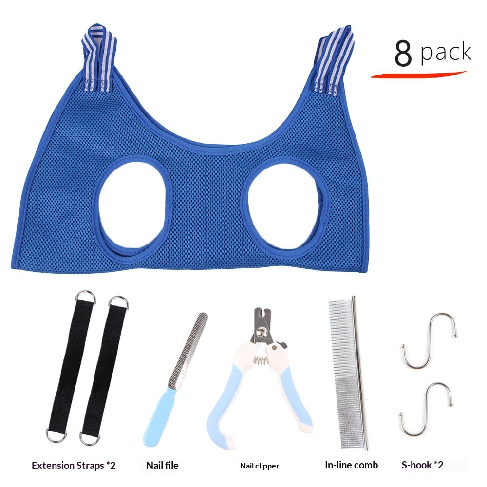 Pet Grooming Hammock Harness for Cats Small Dogs, Dog Sling for Cutting Nails, Dog Hanging Holder Hanger for Nail Trimming with Nail Clippers, Nail File, Scissors（L）