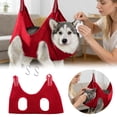 thumbnail image 1 of Pet Grooming Hammock Universal Restraint Sling Adjustable Hanging Straps Durable Polyester For Stress Free Nail Trimming And Grooming(Red-S-40X57Cm), 1 of 5