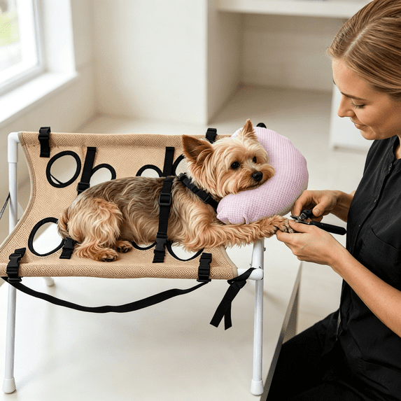 Pet Grooming Hammock With Cushioned Pillow, Dog Grooming Hammock Breathable Mesh Sling, Safe Helper For Small Medium Dog Grooming