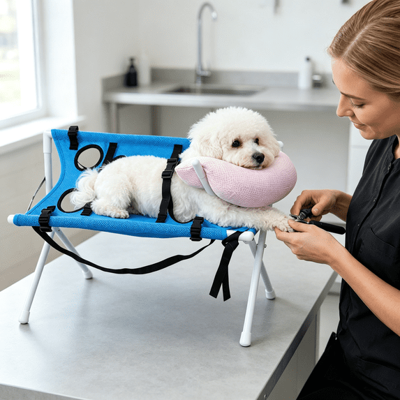 Pet Grooming Hammock With Head Support Pillow, Dog Grooming Hammock Sling, Breathable Pet Restraint For Bathing Nail Grooming
