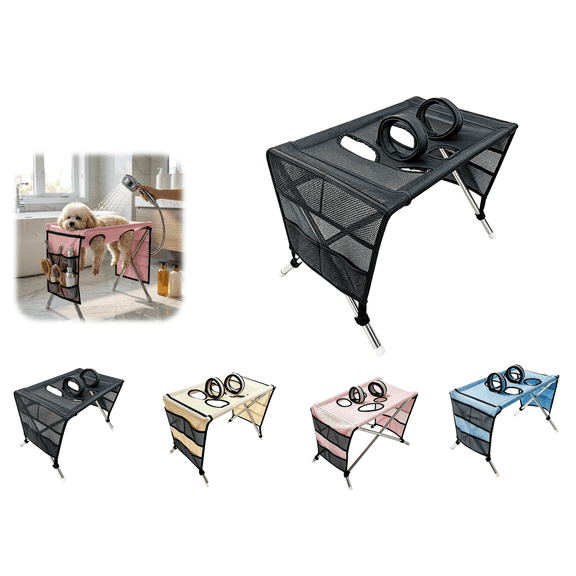 Pet Grooming Hammock and Bathing Rack for Small Dogs, Detachable Pet Grooming Bed, Washable Nail Trimming and Hair Clipping Station(Black)
