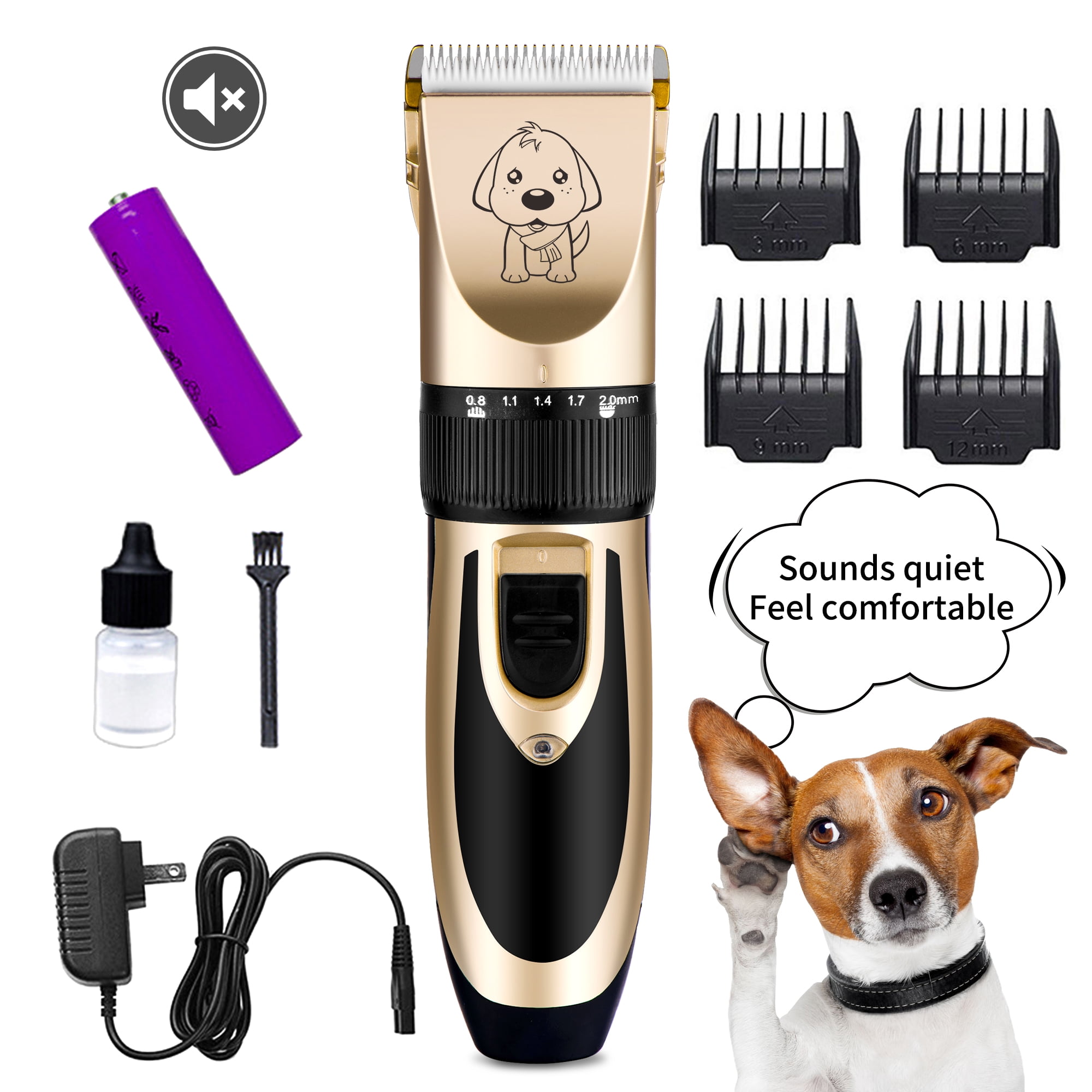 Pet Grooming Kit, Dog Clippers, Professional Quiet Electric Pets Hair ...