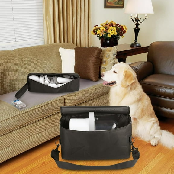 Pet Grooming Supplies Organizer Tote Bag for Dog Cat Hair Vacuum Kit, Black
