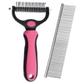 thumbnail image 1 of Pet Grooming Rake, Denbek Double-Sided Deshedding Dematting Tool, Undercoat Rake for Dogs & Cats, Extra-Wide Dog Grooming Brush & Deshedder Comb for Long Hair, 1 of 5
