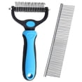 thumbnail image 1 of Pet Grooming Rake, Denbek Double-Sided Deshedding Dematting Tool, Undercoat Rake for Dogs & Cats, Extra-Wide Dog Grooming Brush & Deshedder Comb for Long Hair, 1 of 5