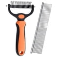 thumbnail image 1 of Pet Grooming Rake, Denbek Double-Sided Deshedding Dematting Tool, Undercoat Rake for Dogs & Cats, Extra-Wide Dog Grooming Brush & Deshedder Comb for Long Hair, 1 of 5