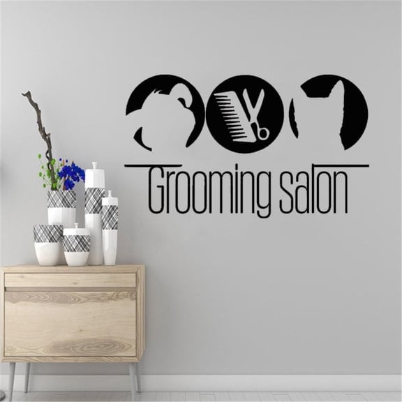 Pet Grooming Salon Wall Sticker Amimals Dog Cat Decor Vinyl Interior Design Pet Shop Sign Logo Window Decals Door Sticker 42x25cm