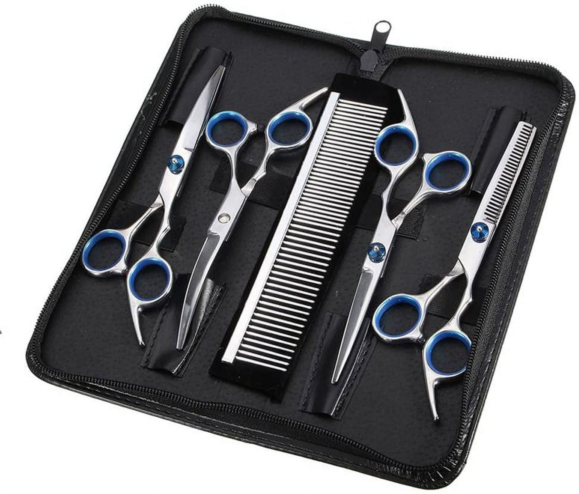 Pet Grooming Scissors for Dogs with Safety Round Tips, Sharp and Durable, Upgraded Pet Grooming Shears for Dogs and Cats