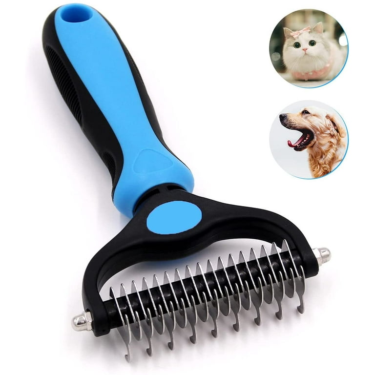 Pet Grooming Tool 2 Sided Undercoat Rake for Dogs Cats Safe and Effective Dematting Comb for Mats Tangles Removing No More Nasty Shedding or Flying Hair Walmart