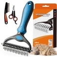 thumbnail image 1 of Pet Grooming Tool for Dogs and Cats Double Sided Dematting Comb Undercoat Rake Deshedding Brush Deep Detangling Groomer for Thick Long Short Coats Removes Loose Fur Mats Tangles, 1 of 7