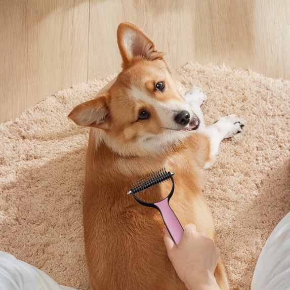 Pet Grooming Tool for Dogs and Cats,Pet Dematting Comb,Undercoat Rake for Dogs,Deshedding Brush for Removing Tangles Knots and Loose Fur,Dog Brush,Cat Brush.B03 #Pink