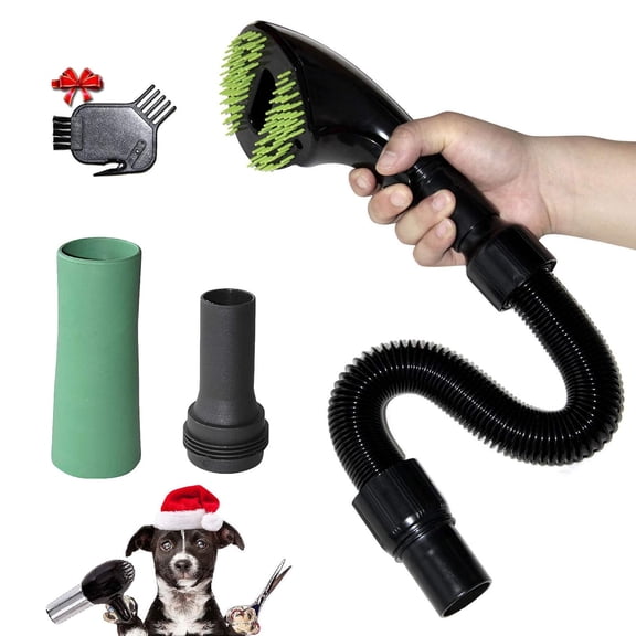 Pet Grooming Vacuum Attachment Kit – Hair Remover Brush Shedding Deshedding Tool for Dogs and Cats (pink)