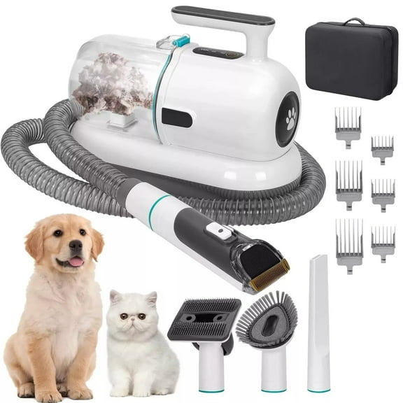 Pet Grooming Vacuum for Dogs & Cats, 99% Hair Suction, Dog Hair Vacuum for Shedding with 5 Tools for Shedding, Low Noise, 1.5L Cat Grooming Vacuum Cleaner, Includes Storage Bag