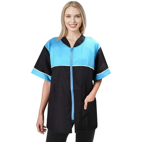 Pet Grooming Vest With Zipper Medium Size Lightweight Grooming Shirt Style For Dog Cat Grooming Salon Hairdresser Workwear