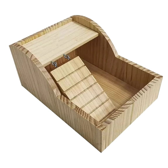 Pet Habitat for Small Animals Wooden Hamster Sand Bath with Adjustable Ladder for Indoor Use Interactive Sanding Bath Suitable for Hamsters Pigs Gerbils Squirrels