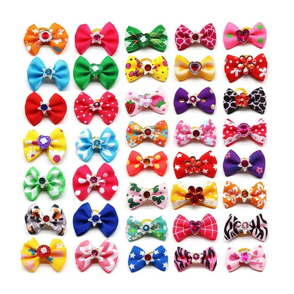 Pet Hair Bow Butterfly Design Clip On Accessory For Dogs And Cats Polyester Fiber