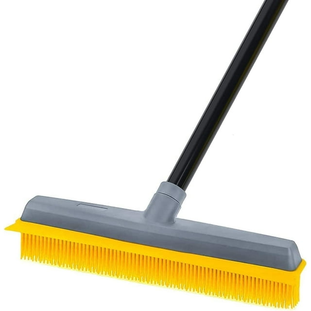 Pet Hair Broom Rubber Broom Carpet Rake with Squeegee with 59" Long