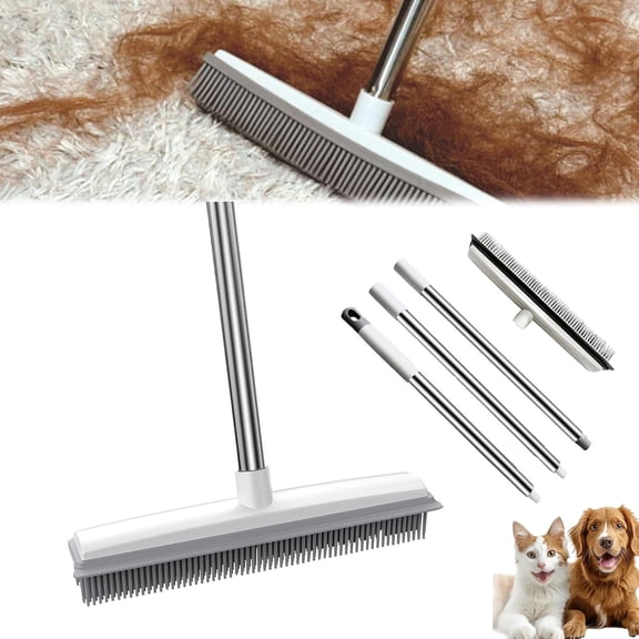 Pet Hair Broom for Carpet Shaggy, Rug Brush for Cleaning Carpet