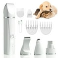 thumbnail image 1 of Pet Hair Clipper, 4 in 1 Dog Clipper, Cat Clipper, Pet Nail Grinder Four Replaceable Cutter Heads Wireless Pet Shaver for Body, Ears, Feet, Nails(white), 1 of 8