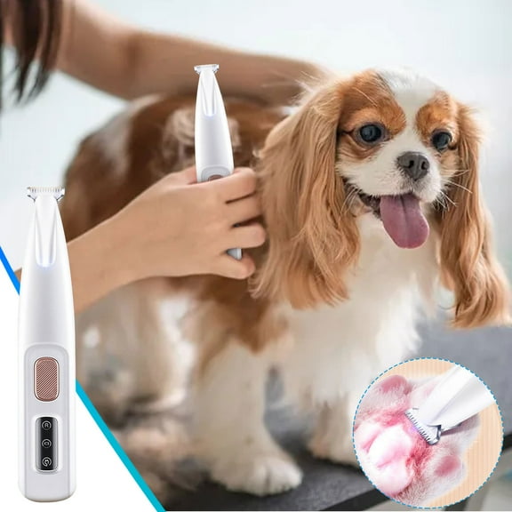 Pet Hair Clippers for Small Pets, Professional LED Light Pet Grooming Clippers with IPX4 Waterproof, 18mm Widened Blades for Efficient & Quiet Trimming, Includes Charging Cable