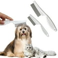 thumbnail image 1 of Pet Hair Comb Tear Stain Removal, Dog Lice Comb, Flea Brush for Cats, Suitable for small dogs puppies, 2 in 1 dog comb teeth stainless steel combing massage double-sided comb, 1 of 5