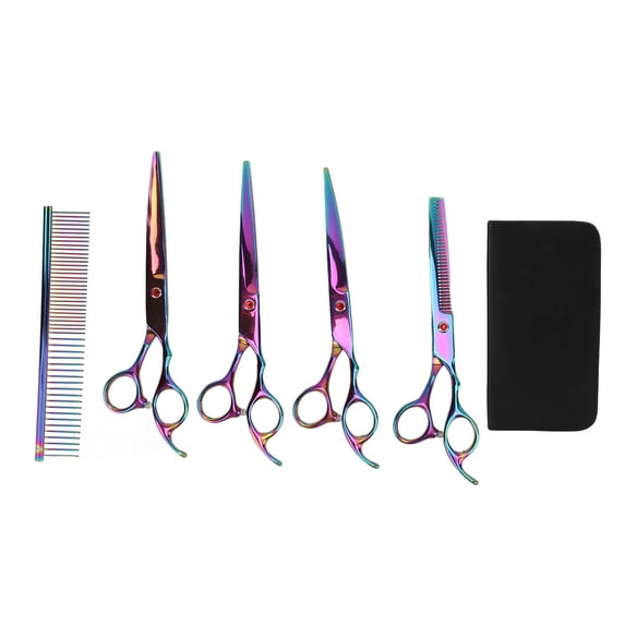 Pet Hair Cutting Scissors Kit Professional Stainless Steel Small Pet Grooming Shears for Rabbits Chinchillas Dogs Gueiykk