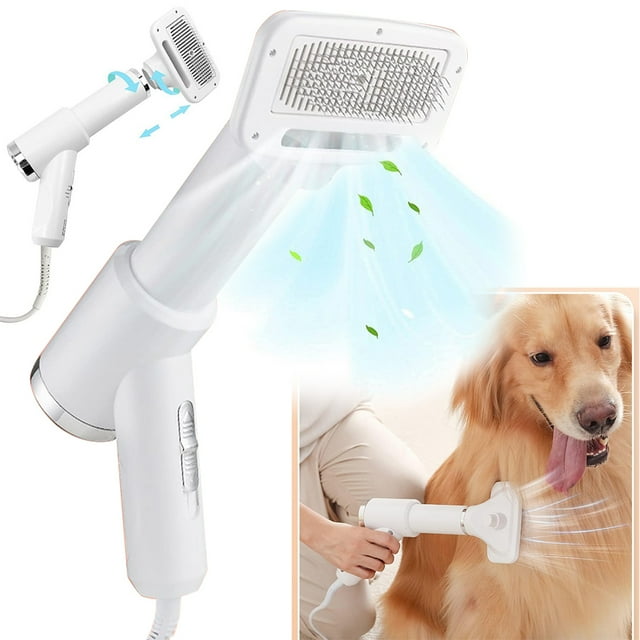 Pet Hair Dryer, 2 in 1 Pet Grooming Hair Dryer Blower with Slicker