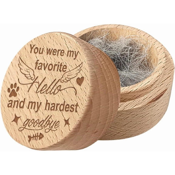 Pet Hair Keepsake Box Wooden Pet Mini Fur Memorial Boxes Dog Hair Ashes Container Pets Small Memorial Urn Loss Sympathy Gift for Storing Dogs Cat Hair Teeth Nails Ashes 2 x 1.6in Colorful
