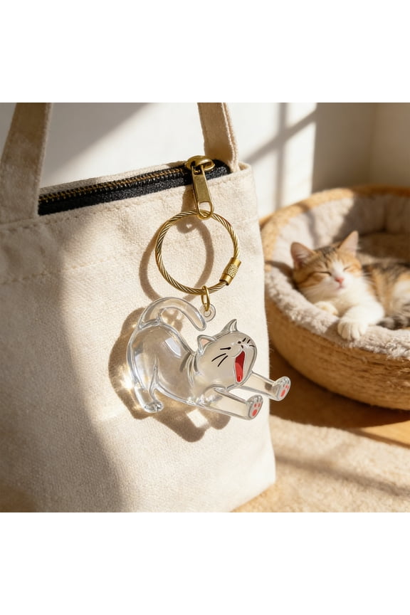 Pet Hair Keepsake Keychain Memory Box, Pet Memorial Pendant for Dog and Cat Fur, Acrylic Hair Storage Locket Key Ring, Remembrance Gift for Pet Lovers and Owners