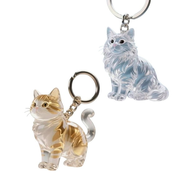 Pet Hair Keepsakes Keychain Cats Furs Display Case Keyring Pet Hair Collection Container Ornament For Lovers