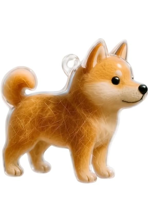 Pet Hair Keychain Memorial - Dog Fur Collector Keepsake Charm, Portable Dog-Shaped Storage for Dog Hair, Unique Gift for Pet Lovers (Shiba Inu)