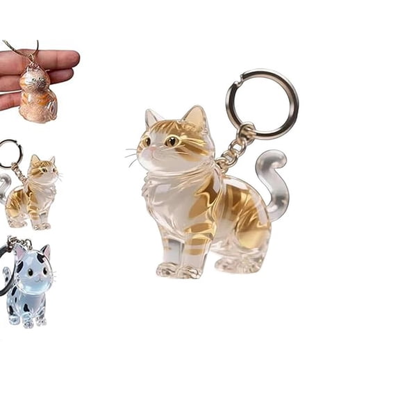 Llavero Cápsula Para Cabello De Gato – Botella Transparente De PVC Con Doble Cierre, Recuerdo Portátil Para Mascotas, Accesorio Decorativo Para Guardar Bigotes Y Pelo