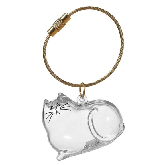 Pet Hair Memorial Keepsakes Box with Rope Keychain Pendant Cats Furs Collection Container Decorative Acrylic Case Gift