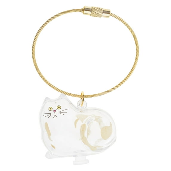 Pet Hair Memorial Keepsakes Box with Rope Keychain Pendant Cats Furs Collection Container Decorative Acrylic Case Gift