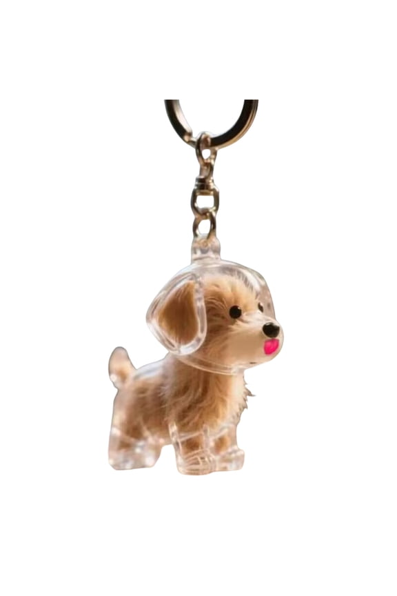 Pet Hair Memorial Keepsakes Keychain Dog Shape Figurine Furs Collector Box Clear Hanging Bag Charm Accessories