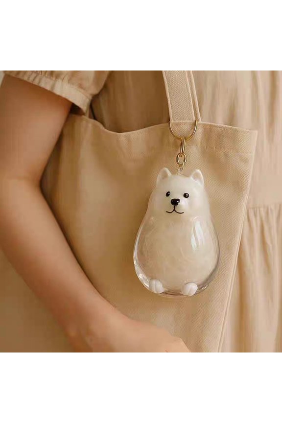 Pet Hair Memorial Keychain - Transparent Keepsake Storage Box for Dog & Cat , Cute Mini Urn Charm to Carry Your Pet's Memory Always With You